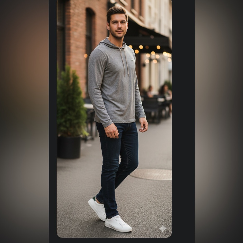 Lacoste Men's Charcoal Hoodie - Picture 2 of 4